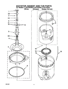 04 - Agitator, Basket And Tub parts for Whirlpool Washer LLV6144AW0 from AppliancePartsPros.com