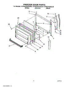 04 - Freezer Door parts for Kitchenaid Refrigerator KTRS22QAAL00 from AppliancePartsPros.com