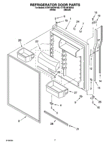 04 - Refrigerator Door Parts parts for Kitchenaid Refrigerator KTRP19KRBT00 from AppliancePartsPros.com