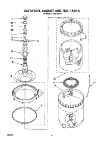 05 - Agitator, Basket And Tub parts for Whirlpool Washer LBT6133AN0 from AppliancePartsPros.com
