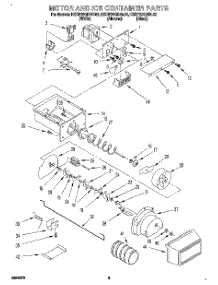 04 - Motor And Ice Container parts for Kitchenaid Refrigerator KSRP22QDWH02 from AppliancePartsPros.com