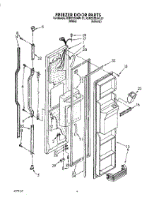 07 - Freezer Door parts for Kitchenaid Refrigerator KSRC25DAWH01 from AppliancePartsPros.com