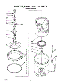 04 - Agitator, Basket And Tub parts for Whirlpool Washer LSV6233AN0 from AppliancePartsPros.com