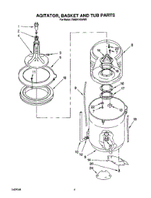 04 - Agitator, Basket And Tub parts for Whirlpool Washer RAM4143AW0 from AppliancePartsPros.com