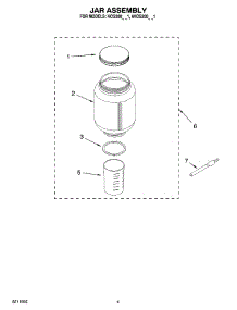 02 - Jar Assembly parts for Kitchenaid Coffee Grinder KCG200BU1 from AppliancePartsPros.com