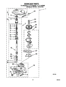 10 - Gearcase parts for Whirlpool Washer LLT7144BN0 from AppliancePartsPros.com