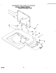 06 - Washer Top And Lid parts for Whirlpool Washer Dryer Combo LTE6234DZ0 from AppliancePartsPros.com
