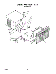 05 - Cabinet And Front parts for Whirlpool Air Conditioner RE123 from AppliancePartsPros.com