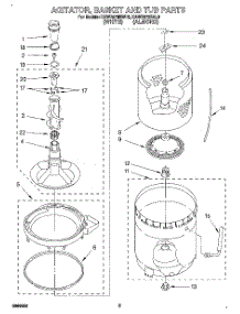 03 - Agitator, Basket And Tub parts for Kitchenaid Washer KAWE870BWH0 from AppliancePartsPros.com