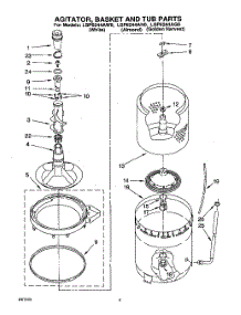 04 - Agitator, Basket And Tub parts for Whirlpool Washer LSP6244AN0 from AppliancePartsPros.com