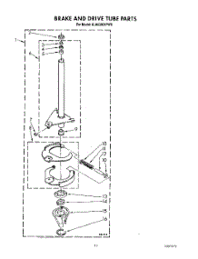 09 - Brake And Drive Tube parts for Whirlpool Washer 6LA6300XYW0 from AppliancePartsPros.com