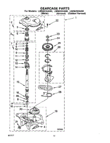 10 - Gearcase parts for Whirlpool Washer LBR6233AW0 from AppliancePartsPros.com