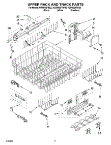 09 - Upper Rack And Track Parts parts for Kitchenaid Dishwasher KUDW02FRSS0 from AppliancePartsPros.com