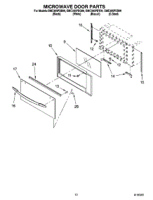 08 - Microwave Door Parts parts for Whirlpool Oven GMC305PDT09 from AppliancePartsPros.com