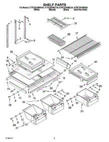 03 - Shelf Parts parts for Kitchenaid Refrigerator KTRC22KMSS04 from AppliancePartsPros.com