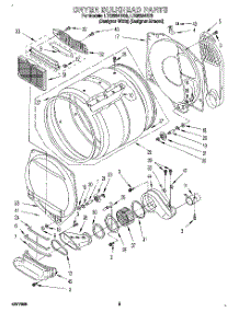 04 - Dryer Bulkhead parts for Whirlpool Washer Dryer Combo LTG6234DZ0 from AppliancePartsPros.com