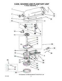 02 - Case, Gearing And Planetary Unit parts for Whirlpool Mixer 5KSM150PSEPT0 from AppliancePartsPros.com