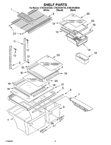 05 - Shelf Parts, Optional Parts parts for Whirlpool Refrigerator ET8CHKXKT03 from AppliancePartsPros.com