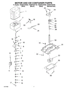 05 - Motor And Ice Container parts for Whirlpool Refrigerator 7GS6SHAXKB00 from AppliancePartsPros.com