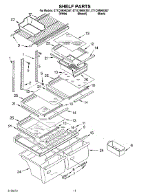 06 - Shelf, Optional parts for Whirlpool Refrigerator ET1CHMXKB07 from AppliancePartsPros.com