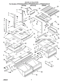 05 - Shelf, Lit / Optional parts for Kitchenaid Refrigerator KTRS22QAWH01 from AppliancePartsPros.com