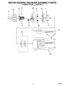 02 - Motor Housing And Burr Assembly Parts parts for Whirlpool Coffee Grinder 4KPCG100PM0 from AppliancePartsPros.com