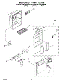 08 - Dispenser Front Parts parts for Kitchenaid Refrigerator KSRF25FRWH00 from AppliancePartsPros.com