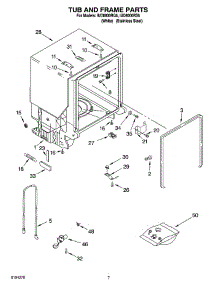 07 - Tub And Frame Parts parts for Whirlpool Dishwasher IUD8000RQ5 from AppliancePartsPros.com