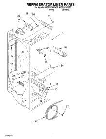 02 - Refrigerator Liner parts for Whirlpool Refrigerator 4KSRS25CHW02 from AppliancePartsPros.com