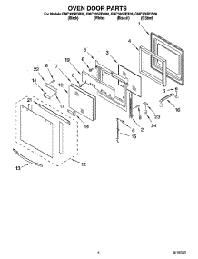 03 - Oven Door Parts parts for Whirlpool Oven GMC305PDQ09 from AppliancePartsPros.com
