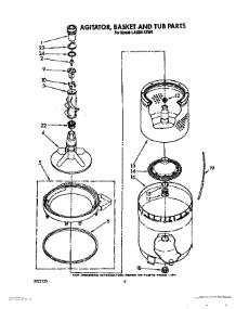 04 - Agitator, Basket And Tub parts for Whirlpool Washer LA5381XXG0 from AppliancePartsPros.com