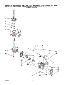07 - Brake, Clutch, Gearcase, Motor And Pump parts for Whirlpool Washer LA5525XTW0 from AppliancePartsPros.com