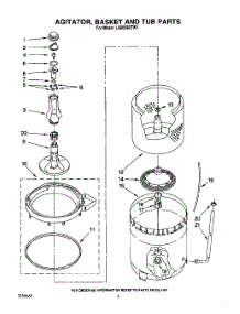 05 - Agitator, Basket And Tub parts for Whirlpool Washer LA6058XTW1 from AppliancePartsPros.com