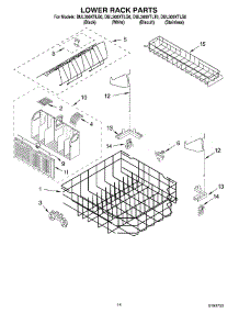 11 - Lower Rack parts for Whirlpool Dishwasher DUL300XLTS0 from AppliancePartsPros.com