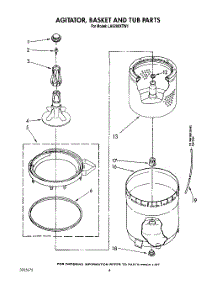 05 - Agitator, Basket And Tub parts for Whirlpool Washer LA5280XTN1 from AppliancePartsPros.com