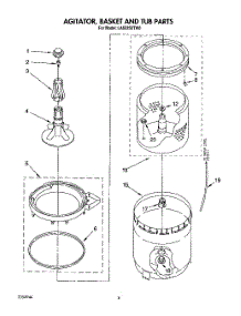 05 - Agitator, Basket And Tub parts for Whirlpool Washer LA5525XTN0 from AppliancePartsPros.com