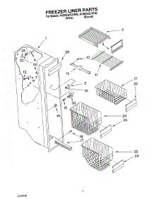 05 - Freezer Liner parts for Whirlpool Refrigerator 4KSRS25CHT02 from AppliancePartsPros.com