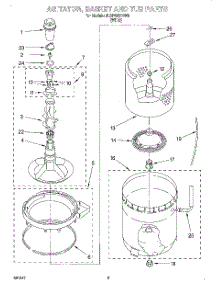 03 - Agitator, Basket And Tub parts for Whirlpool Washer 3LSR8255DW0 from AppliancePartsPros.com