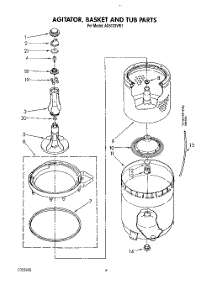 04 - Agitator, Basket And Tub parts for Whirlpool Washer AX5133VG1 from AppliancePartsPros.com