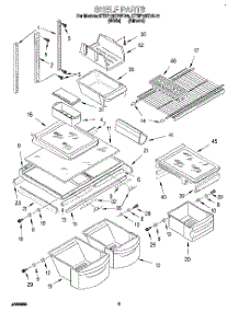 03 - Shelf parts for Kitchenaid Refrigerator KTRP18KDWH01 from AppliancePartsPros.com