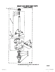 10 - Brake And Drive Tube parts for Whirlpool Washer LA5600XTF1 from AppliancePartsPros.com