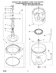 04 - Agitator, Basket And Tub parts for Whirlpool Washer 8LSR6114AN0 from AppliancePartsPros.com