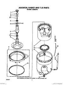 04 - Agitator, Basket And Tub parts for Whirlpool Washer LA5580XTW1 from AppliancePartsPros.com