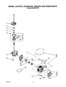 07 - Brake, Clutch, Gearcase, Motor And Pump parts for Whirlpool Washer 3LA5581XYW0 from AppliancePartsPros.com