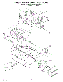04 - Motor And Ice Container parts for Whirlpool Refrigerator 3XES0FHQKB01 from AppliancePartsPros.com