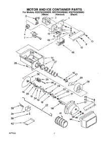 05 - Motor And Ice Container parts for Whirlpool Refrigerator ED27DQXBW00 from AppliancePartsPros.com