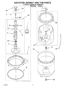 03 - Agitator, Basket And Tub parts for Whirlpool Washer GSQ9633LL0 from AppliancePartsPros.com