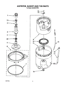 05 - Agitator, Basket And Tub parts for Whirlpool Washer 3LA5581XYN0 from AppliancePartsPros.com