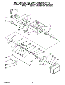 05 - Motor And Ice Container Parts parts for Maytag Refrigerator MSD2542VEU01 from AppliancePartsPros.com