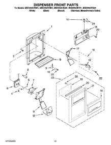 08 - Dispenser Front Parts parts for Maytag Refrigerator MSD2554VEW01 from AppliancePartsPros.com